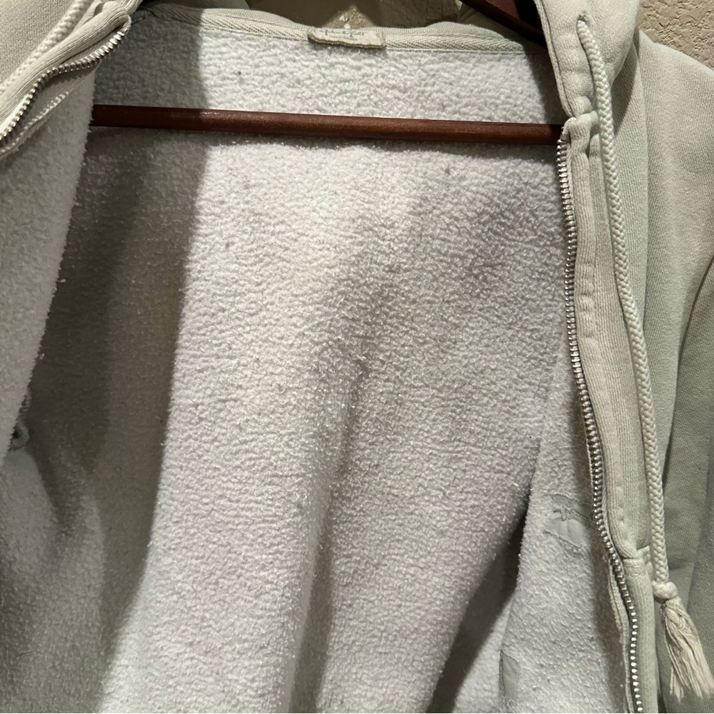 John Galt Brandy Melville Cropped Full Zip Sweatshirt Hoodie Fits XS Light Green - Picture 9 of 9